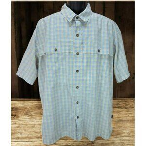 Patagonia Mens Organic Cotton Blue Plaid‎ Shirt XL